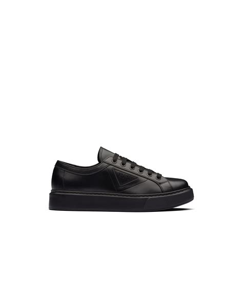 prada soft calf leather sneakers|Black Soft Calf leather sneakers .